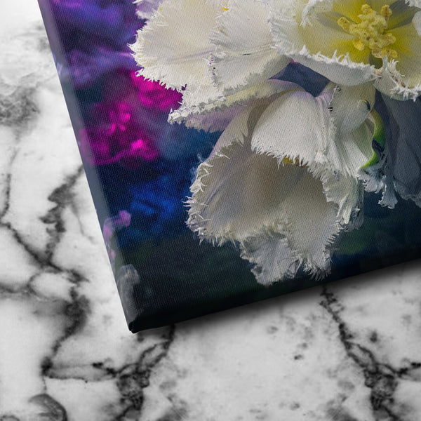 Abstract White Tulips Digital Canvas Print wall art