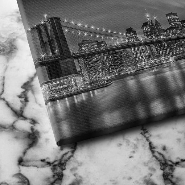 Brooklyn Bridge Monochrome Nightly Impressions  canvas wall art