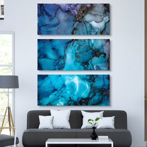 Silent River Abstract Canvas Print 3 piece Wall art