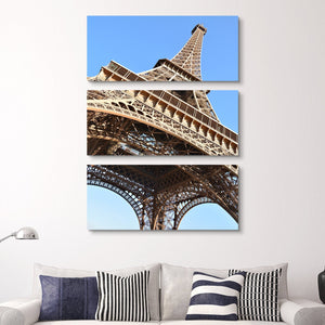 3 piece Bottom View of Eiffel Tower wall art