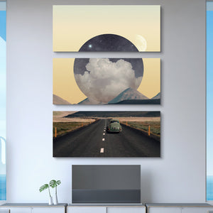 Aaron the Humble - Running Late 3 piece wall art