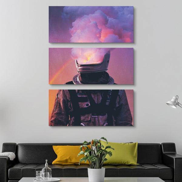 astronaut wall art 3 piece