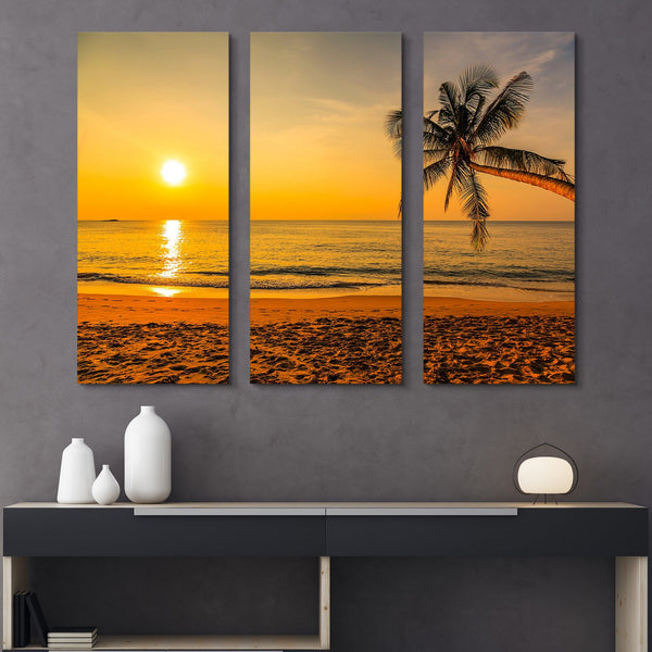3 piece Sunset by the Beach wall art