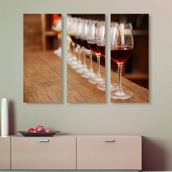 3 piece Wine in a Row wall art