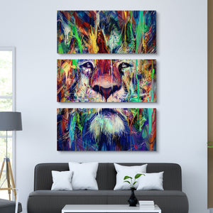Abstract lion wall art