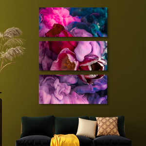 Abstract Tulips Under Water Canvas Print 3 piece wall art