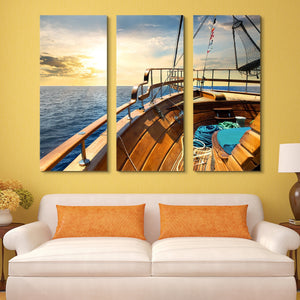 3 piece Sailing to the Sunset wall art