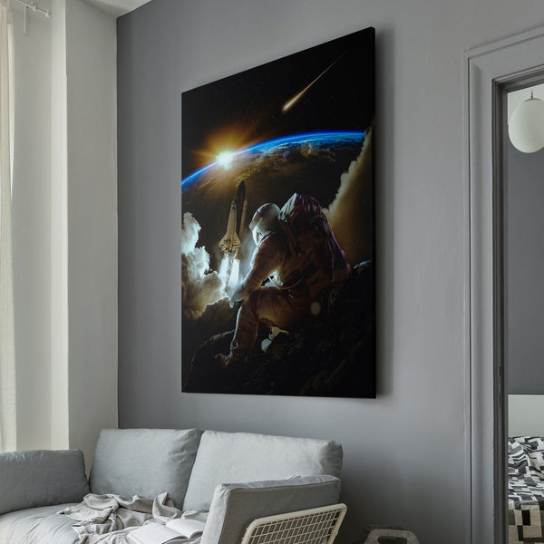 Mickael Riguard - Astronaut watching from the moon wall art