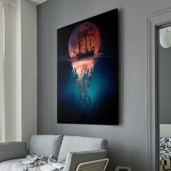 Mickael Riguard - Pirate Jellyfish Surrealism Living room wall art