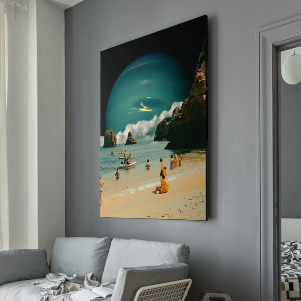 Taudalpoi - Space Beach surrealism neptune planet living room  wall art