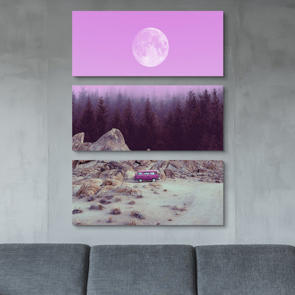 Aaron the Humble - Pink 3 piece wall art