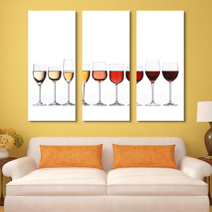 Wine Color Gradient 3 piece wall art