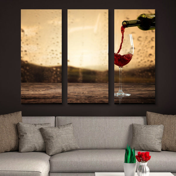 Care for a Glass 3 piece wall art