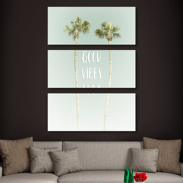 Good Vibes Only Canvas Print 3 piece wall art