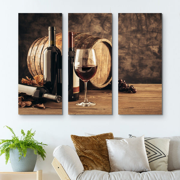 3 piece Elements of Wine wall art