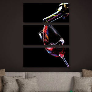 Red Wine Pouring 3 piece wall art