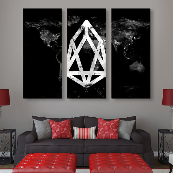 3 piece EOS Black Marble Series wall art