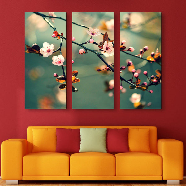 3 piece Japanese Cherry wall art