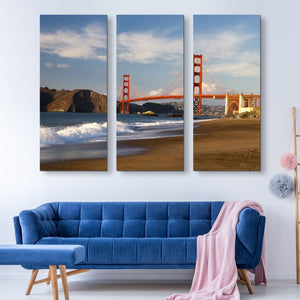 3 piece Golden Gate Bridge wall art