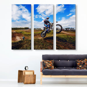3 piece Motocross Race wall art