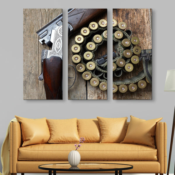 3 piece Vintage Hunting Gun wall art