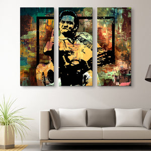 3 piece Johnny Cash Middle Finger wall art