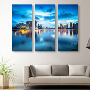 3 piece Singapore In All Its Glory wall art
