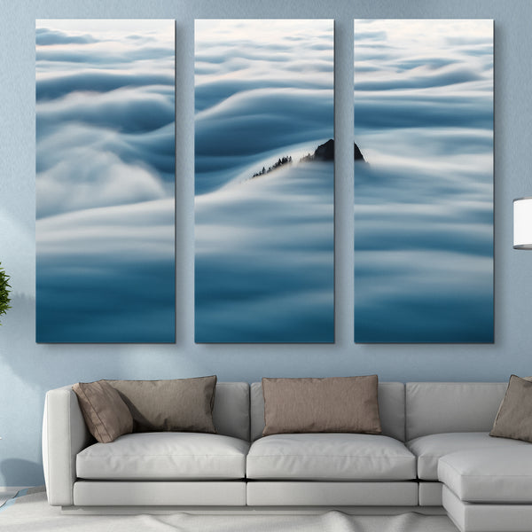Mountain Waves Canvas Print 3 piece wall art