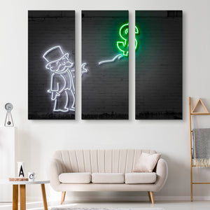 3 piece Rich Uncle Pennybags wall art