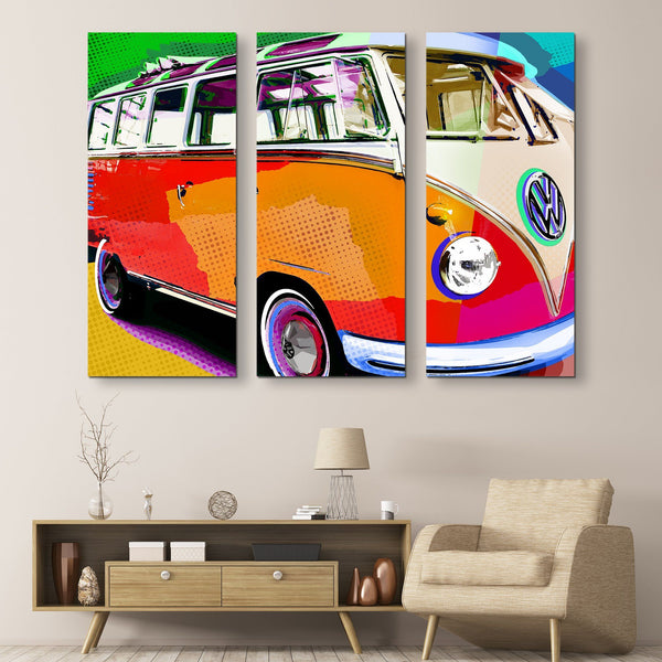 3 piece Hippie Wagon wall art