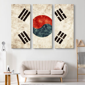3 piece Korean Flag wall art
