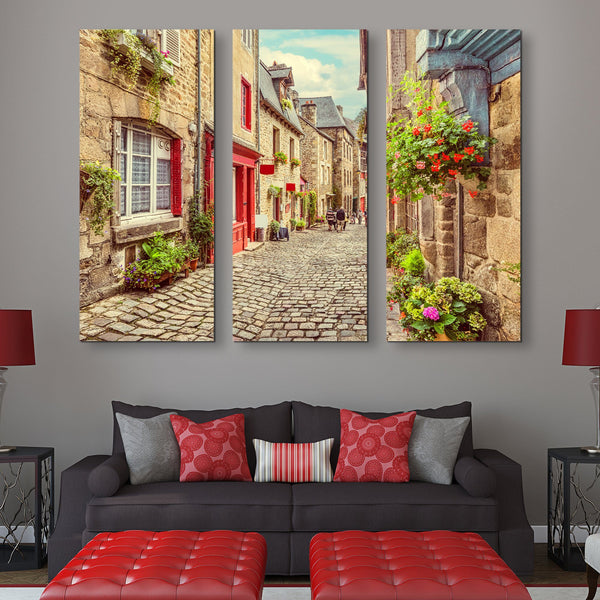 3 piece Old Town in Europe wall art