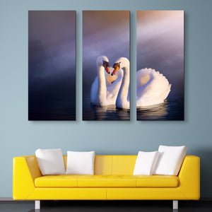 3 piece Swans in Love wall art