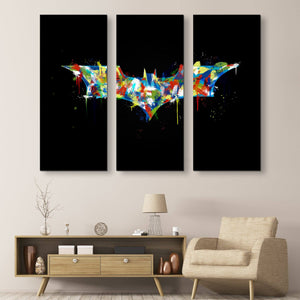 3 piece Bat Signal wall art
