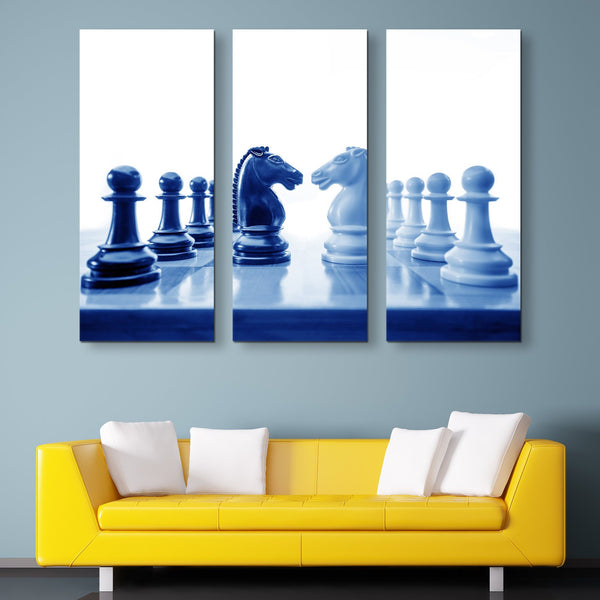 3 piece Chess Knight wall art