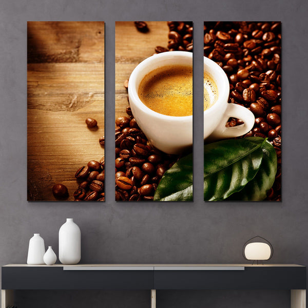 3 piece Cup of Coffee Espresso wall art