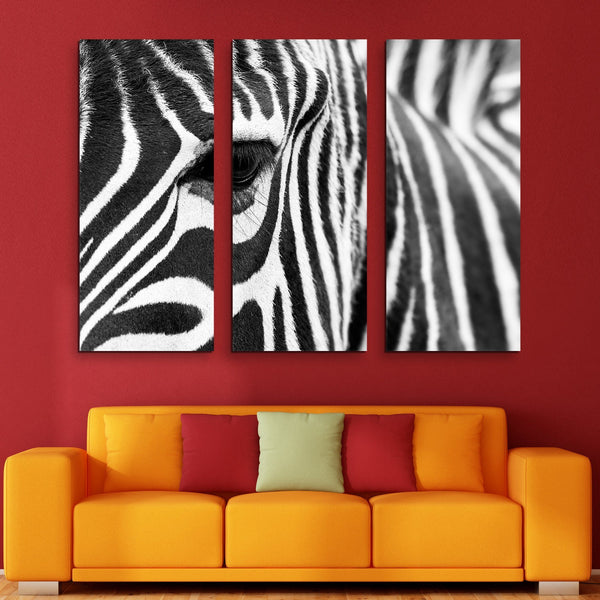 3 piece zebra wall art