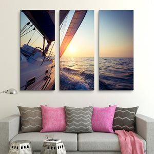 3 piece Sail Boat wall art