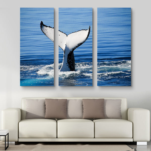 3 piece Humpback Whale wall art