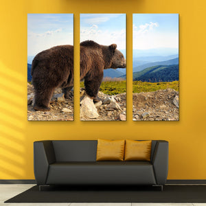 3 piece Big Brown Bear wall art