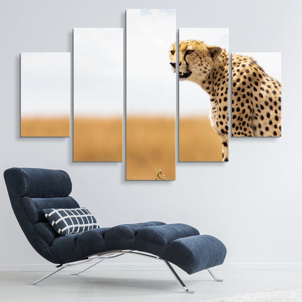 5 piece Cheetah wall art