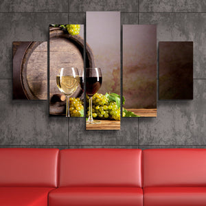 5 piece Wine in Still Life wall art