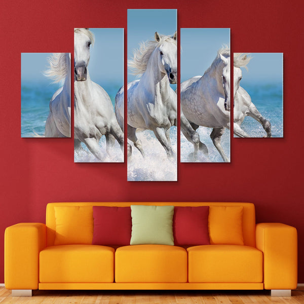 5 piece Horse Herd wall art