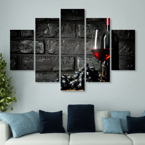 5 piece Dark Age of Wine wall art