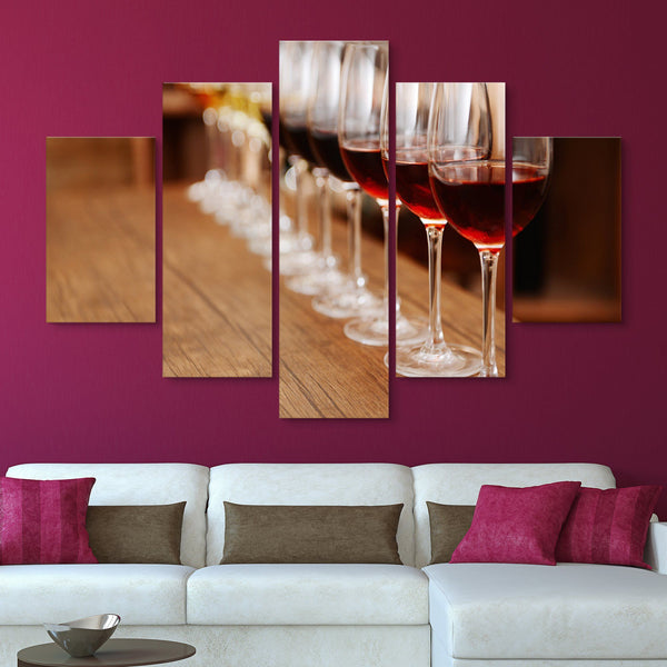 5 piece Wine in a Row wall art