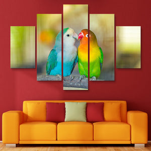 5 piece Love Birds wall art
