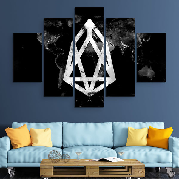 5 piece EOS Black Marble Series wall art