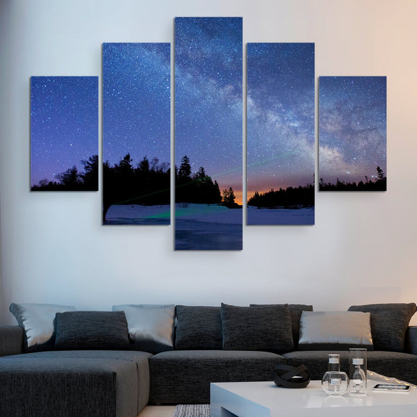 camping on Starry night wall art 5 piece