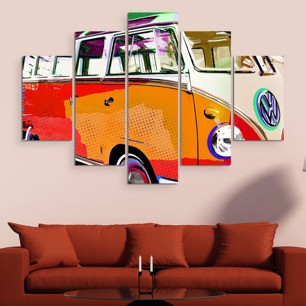 5 piece Hippie Wagon wall art