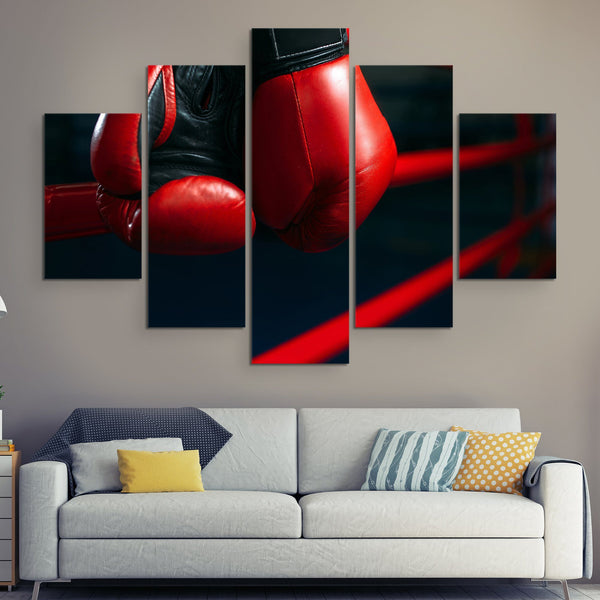 5 piece Boxing Gloves wall art